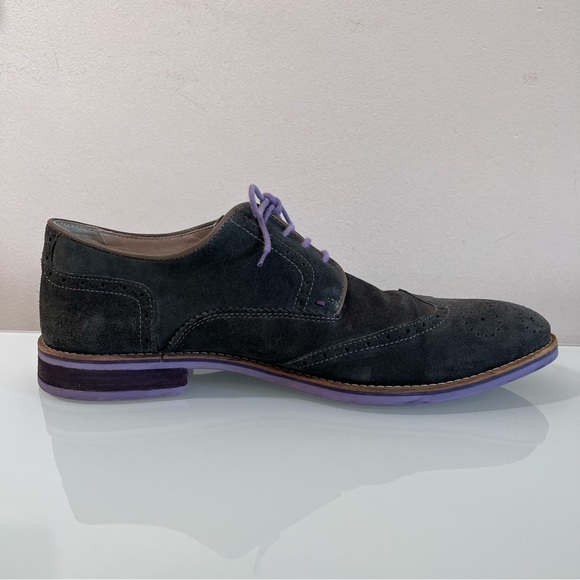 Kenneth Cole New York Other - KENNETH COLE | Blue & purple suede patterned fall winter designer dress shoe